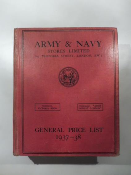 Army and Navy Stores Limited. General Price List 1937-38 - copertina