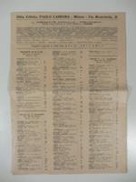 Ditta editrice Paolo Carrara di Carlo Somaschini. Milano. Bollettino editoriale 1942