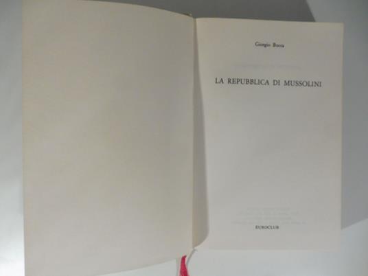 La Repubblica di Mussolini - Giorgio Bocca - copertina