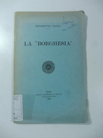 La Borghesia - Benedetto Croce - copertina