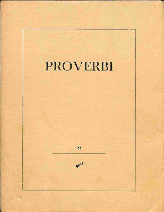 Proverbi - Libero De Libero - copertina
