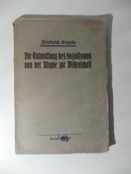 Die Entwicklung des Sozialismus von der Utopie zur Wissenschaft - Friedrich Engels - copertina