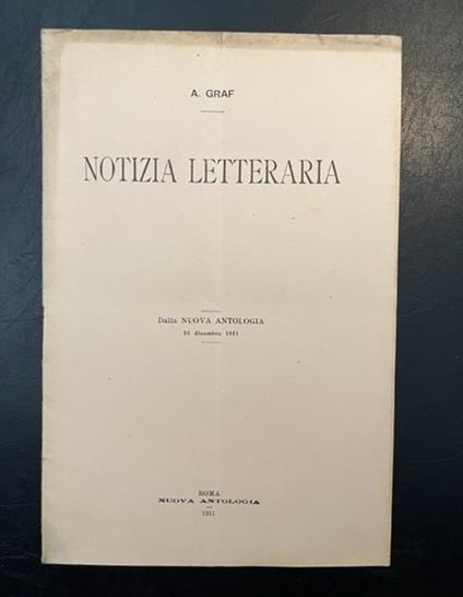 Notizia letteraria - Arturo Graf - copertina