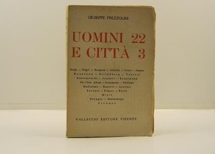 Uomini 22 e citta' 3 - Giuseppe Prezzolini - copertina