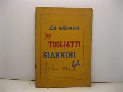 La polemica Togliatti Giannini - Palmiro Togliatti - copertina