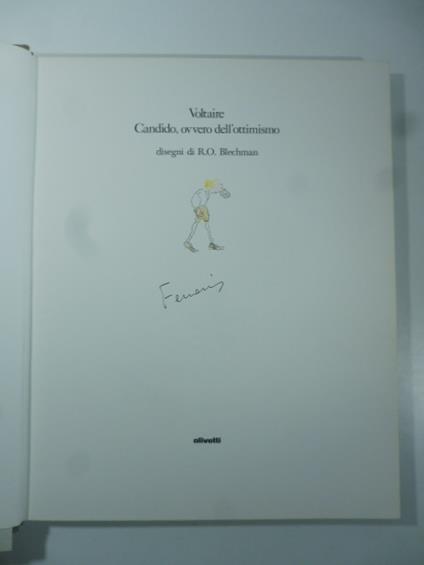 Candido, ovvero dell'ottimismo. Disegni di R.O. Blechman - Voltaire - copertina
