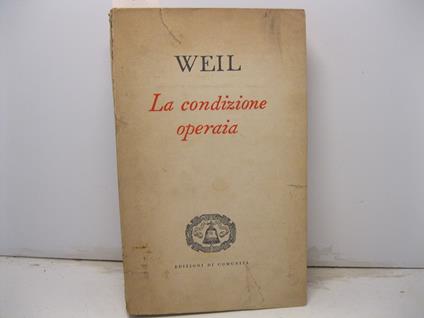 La condizione operaia - Simone Weil - copertina