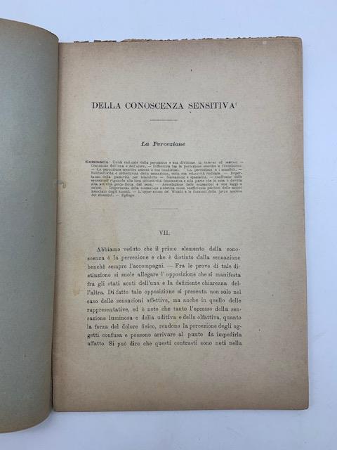 Della conoscenza sensitiva - Luigi Ferri - copertina