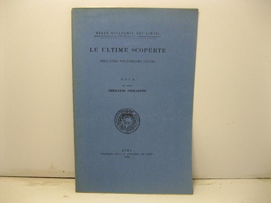 Le ultime scoperte dell'Agro volterrano (1897-99) - Gherardo Ghirardini - copertina