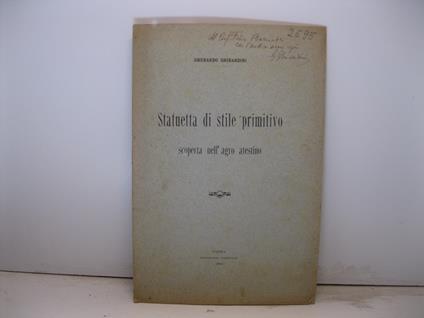 Statuetta di stile primitivo scoperta nell'agro atestino - Gherardo Ghirardini - copertina