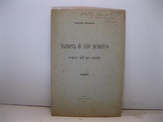 Statuetta di stile primitivo scoperta nell'agro atestino - Gherardo Ghirardini - copertina