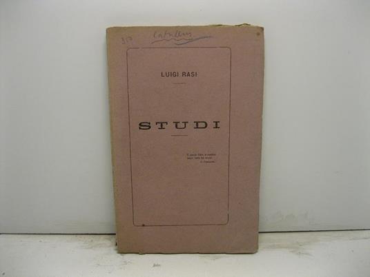 Studi - Luigi Rasi - copertina