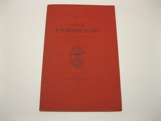 Saggio di una bibliografia sul Barocci - Corrado Ricci - copertina