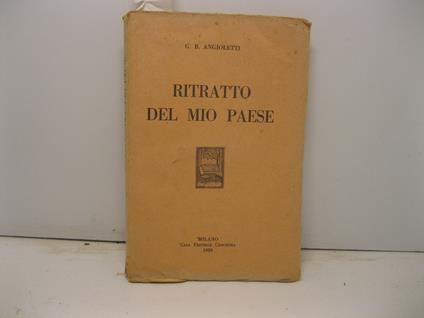 Ritratto del mio paese - G. Battista Angioletti - copertina