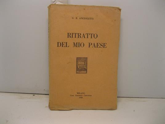 Ritratto del mio paese - G. Battista Angioletti - copertina