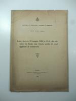 Ministero di Agricoltura, industria e commercio. Regio decreto 22 maggio 1902 che istituisce in Roma una Scuola media di studi applicati al commercio