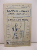 Biancherie per inverno ed articoli per regali e strenne. Fabbriche telerie E. Frette e C. Monza. Supplemento n. 1 al catalogo generale n. 41