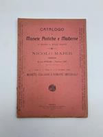 Catalogo di monete antiche e moderne in vendita a prezzi segnati, Nicolo' Majer, 1909. Monete italiane e romane imperiali