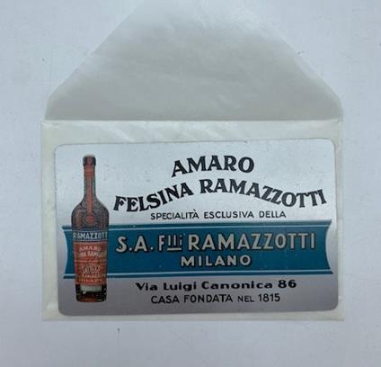 Amaro Felsina Ramazzotti (pubblicita') - copertina