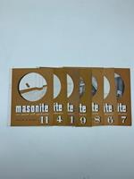 Masonite. Serie speciale delle applicazioni. Numeri 1, 4, 6, 7, 8, 9, 11 (Serie di pieghevoli pubblicitari)
