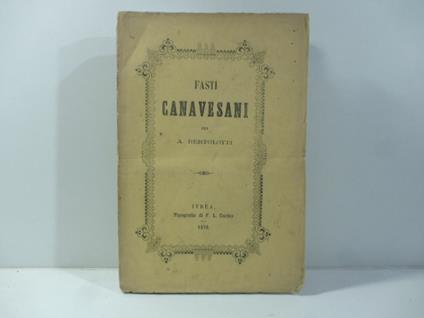 Fasti canavesani - Antonio Bertolotti - copertina