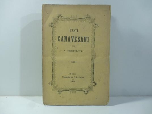 Fasti canavesani - Antonio Bertolotti - copertina
