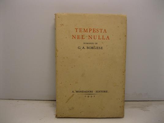 Tempesta nel nulla - Giuseppe A. Borgese - copertina