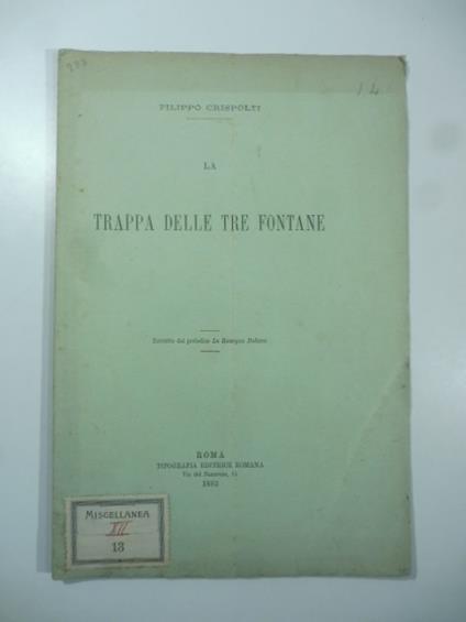 La trappa delle tre fontane - Filippo Crispolti - copertina