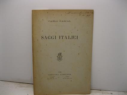 Saggi italici - Carlo Pascal - copertina