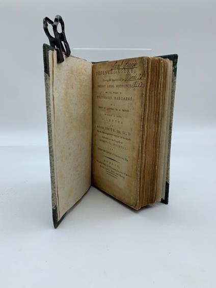 Defence of Usury Shewing the Impolicy Restraints on the Terms of Pecuniary Bargains in a Series of Letters to a Friend - Jeremy Bentham - copertina