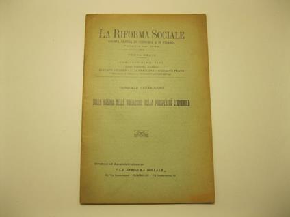 Sulla misura delle variazioni della prosperita' economica - Pasquale Jannaccone - copertina