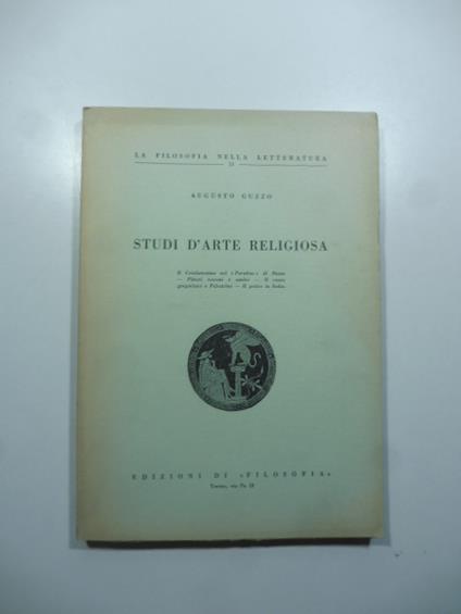 Studi d'arte religiosa - Augusto Guzzo - copertina
