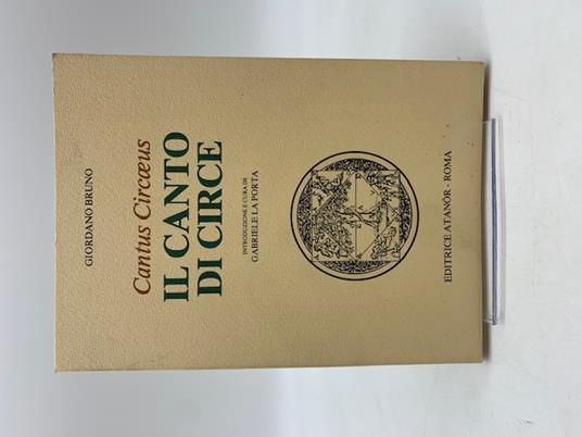 Il canto di Circe - Cantus Circaeus - Giordano Bruno - copertina