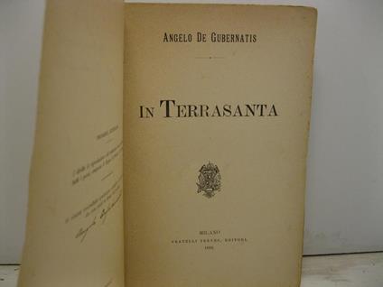 In Terrasanta - Angelo De Gubernatis - copertina
