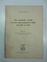 Idea nazionale e ideali di unita' supernazionali in Italia dal 1815 al 1918