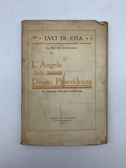 L' angelo della divina provvidenza. B. Giuseppe Benedetto Cottolengo - Giovanni Borelli - copertina