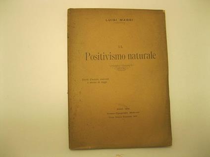 Il Positivismo naturale - Luigi Maggi - copertina