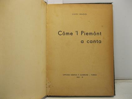 Come 'l Piemont a canta - Luigi Maggi - copertina