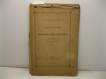 Della vita e delle opere di Pietro Della Valle il Pellegrino. Monografia illustrata con nuovi documenti - Ignazio Ciampi - copertina