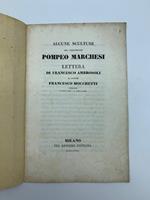 Alcune sculture del professore Pompeo Marchesi. Lettera al dottore Francesco Mocchetti