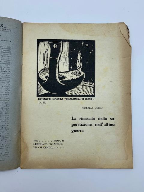 La rinascita della superstizione nell'ultima guerra - Raffaele Corso - copertina