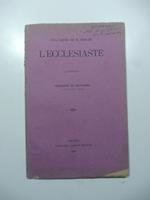 Sul libro di E. Renan L'Ecclesiaste. Rassegna