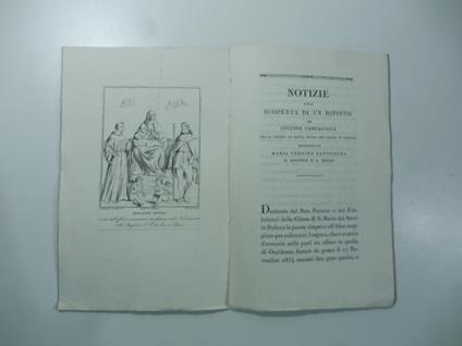 Notizie sulla scoperta di un dipinto del celebre Campagnola nella Chiesa di Santa Maria dei Servi in Padova rappresentante Maria Vergine santissima S. Antonio e S. Rocco - copertina