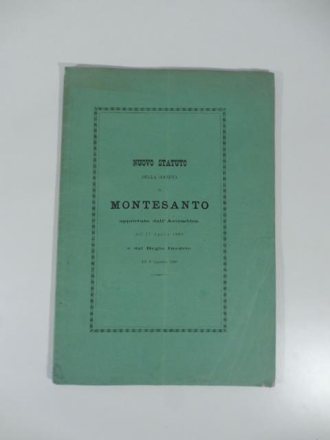 Nuovo Statuto della Societa' di Montesanto approvato dall'Assemblea del 17 aprile 1880 e dal Regio decreto del 6 agosto 1880 - copertina