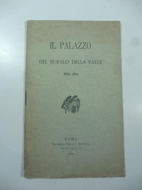 Il Palazzo del Bufalo della Valle nel 1887 - copertina