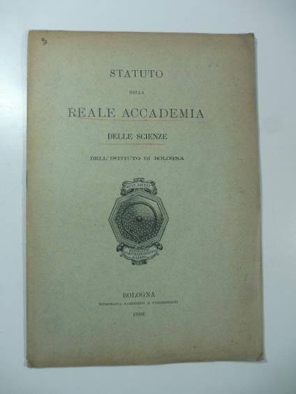 Statuto della Reale Accademia delle scienze dell'Istituto di Bologna - copertina
