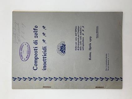 Composti di zolfo insetticidi, Roma, aprile 1909 - copertina