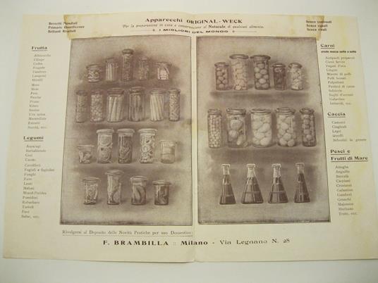 F. Brambilla. Apparecchi originali Weck per la preparazione in casa e conservazione al naturale di qualsiasi elemento - copertina