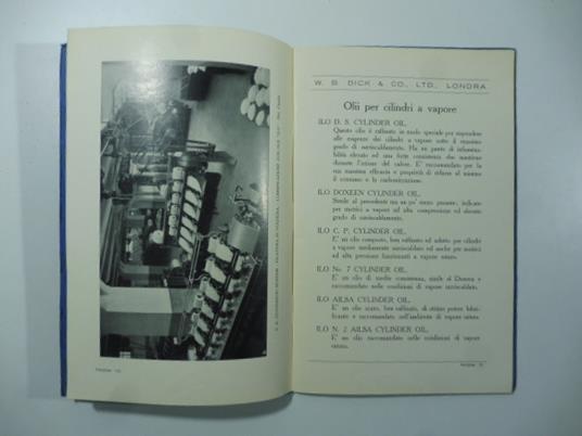 W. B. Dick & Co. Ltd. Lubrificazione scientifica per tutti i tipi di macchine usate sul mare, sulla terra ed in aria - copertina