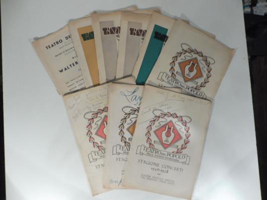 Raccolta di programmi di musica classica del Teatro del Popolo della Societa' umanitaria datati fra 1927 e 1938 - copertina